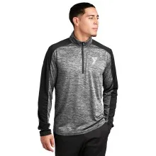 Mens PosiCharge® Electric Heather Colorblock 1/4-Zip Pullover - Screen Printed