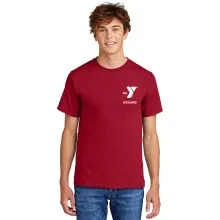 Adult GUARD 100% Cotton 5.4 oz Tee Shirt - - Left Chest Y Lifeguard w/ 4" Guard Design on Back