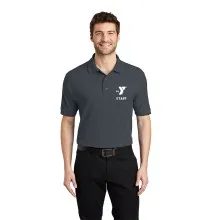 Mens Silk Touch™ Polo - Embroidered w/ Left Chest Y STAFF