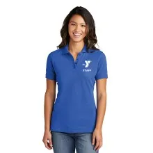 Ladies 100% Cotton Ring Spun Pique Polo - Screen Print w/ Left Chest Y STAFF