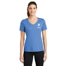 Ladies V-Neck Competitor™ Tee - Screen Printed w/ Left Chest Y Logo & Y Staff Back