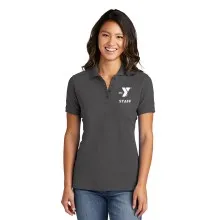 Ladies 100% Cotton Ring Spun Pique Polo - Screen Print w/ Left Chest Y STAFF