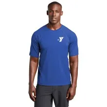 Unisex Short Sleeve YMCA Rashguard (Royal) - Left Chest Y Logo INSTRUCTOR w/ INSTRUCTOR BACK